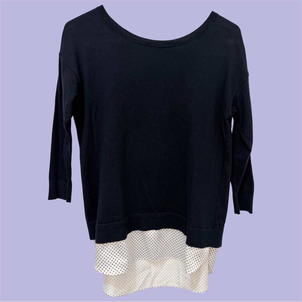 Anne Taylor Navy Layered Sweater